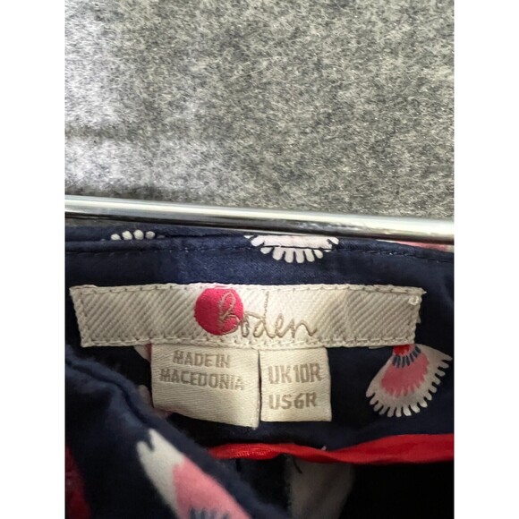 BODEN Pants Women 6 Regular Navy Blue Mid Rise Flat Front Tapered Leg Novelty - Picture 3 of 10